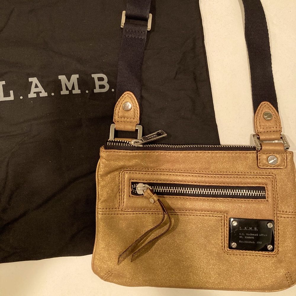 L.A.M.B Gold Crossbody Bag